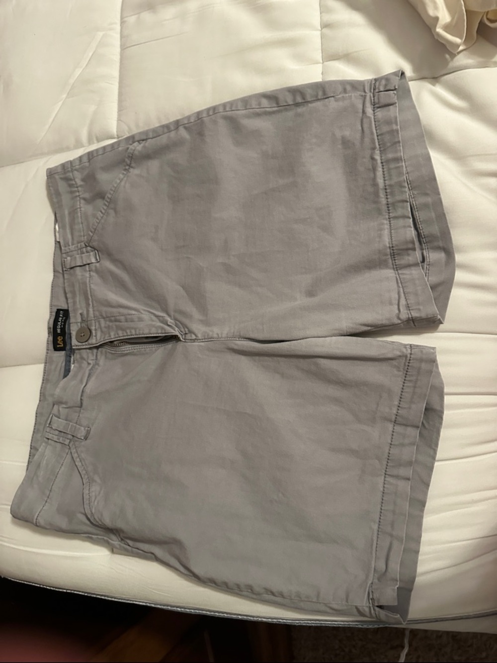 Lee Regular Fit Mid-Rise Shorts in Light Gray